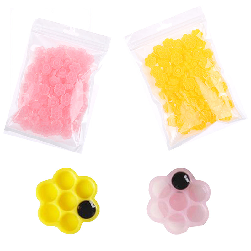 100PCS Pink Flower Plum Shaped Eyelash Extension Glue Holder Blooming Cup