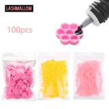 100PCS Pink Flower Plum Shaped Eyelash Extension Glue Holder Blooming Cup