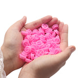 100 PCS Pink Flower Shaped Eyelash Extension Glue Blooming Cup Holder Pallet