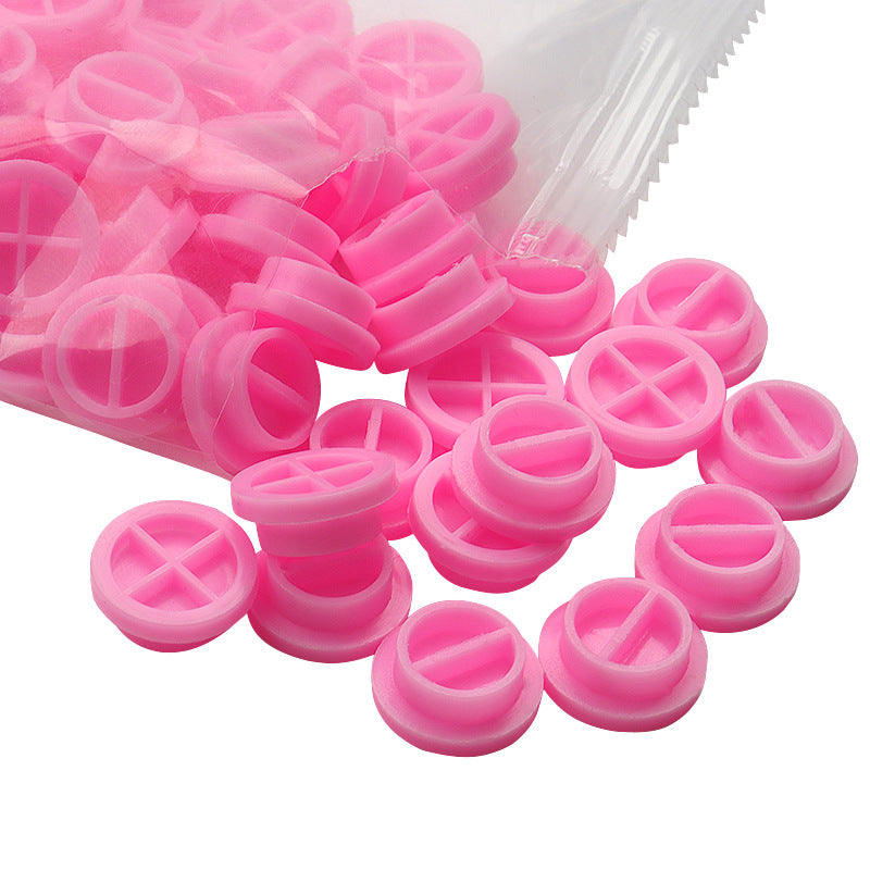 100 PCS Pink Flower Shaped Eyelash Extension Glue Blooming Cup Holder Pallet