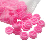 100 PCS Pink Flower Shaped Eyelash Extension Glue Blooming Cup Holder Pallet