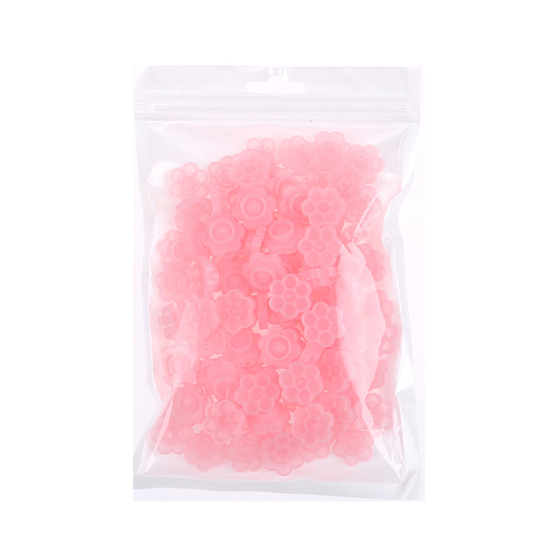 100PCS Pink Flower Plum Shaped Eyelash Extension Glue Holder Blooming Cup