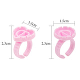100PCS Disposable Heart-shaped Glue Rings for Eyelash Extension