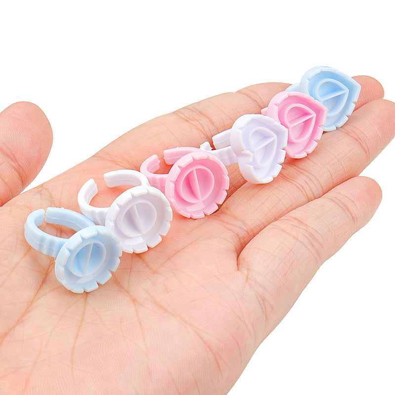 100PCS Disposable Heart-shaped Glue Rings for Eyelash Extension