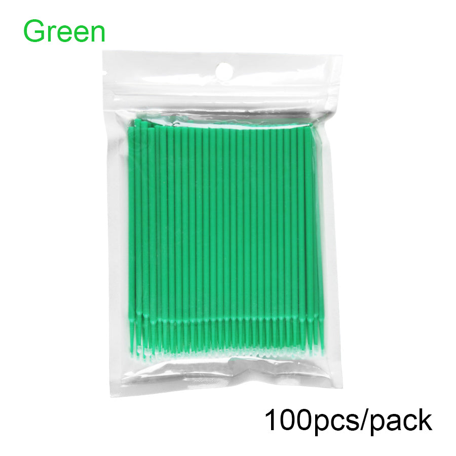 100PCS Disposable Eyelash Extension Brushes Micro Swab
