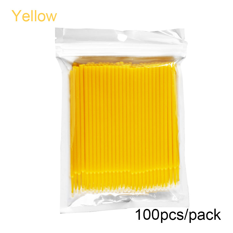 100PCS Disposable Eyelash Extension Brushes Micro Swab