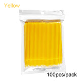 100PCS Disposable Eyelash Extension Brushes Micro Swab
