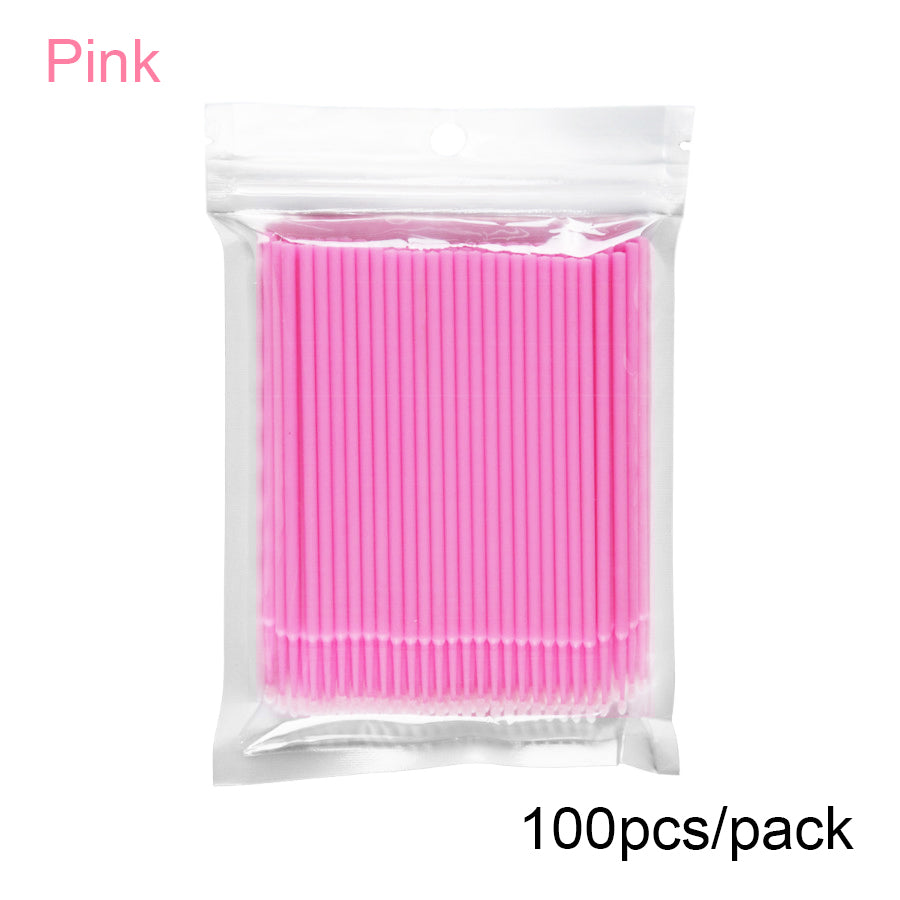 100PCS Disposable Eyelash Extension Brushes Micro Swab