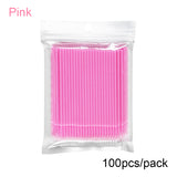 100PCS Disposable Eyelash Extension Brushes Micro Swab