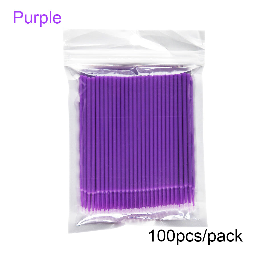 100PCS Disposable Eyelash Extension Brushes Micro Swab