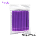 100PCS Disposable Eyelash Extension Brushes Micro Swab