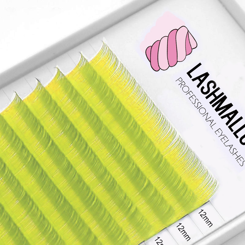 0.07 Yellow Color Lashes 12mm Eyelash Extension Trays