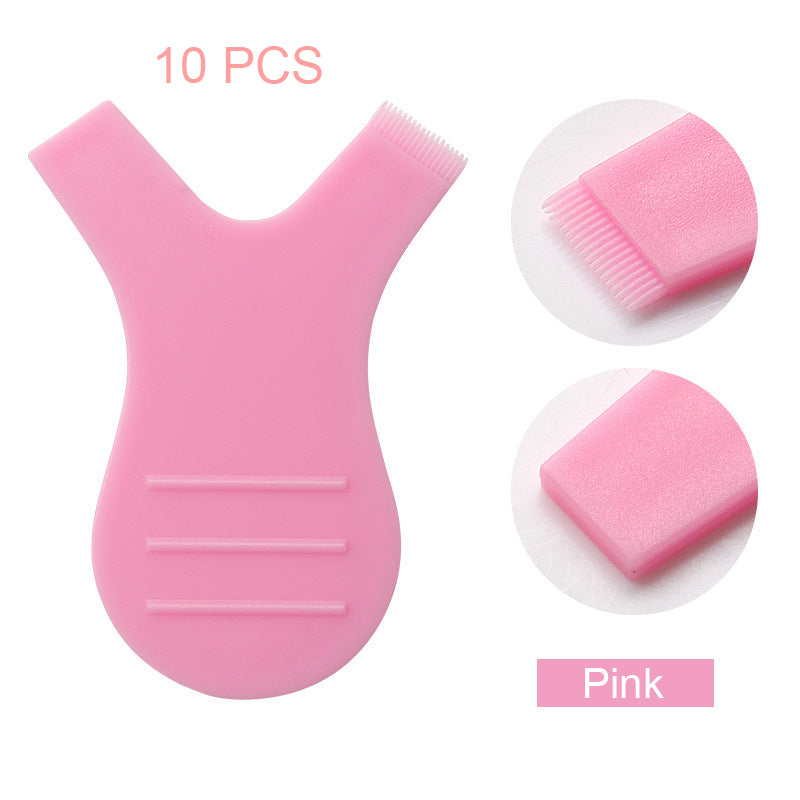 10PCS Y Shape Silicone Lash Lift Brush Eyelash Perming Curler