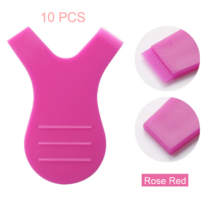 10PCS Y Shape Silicone Lash Lift Brush Eyelash Perming Curler