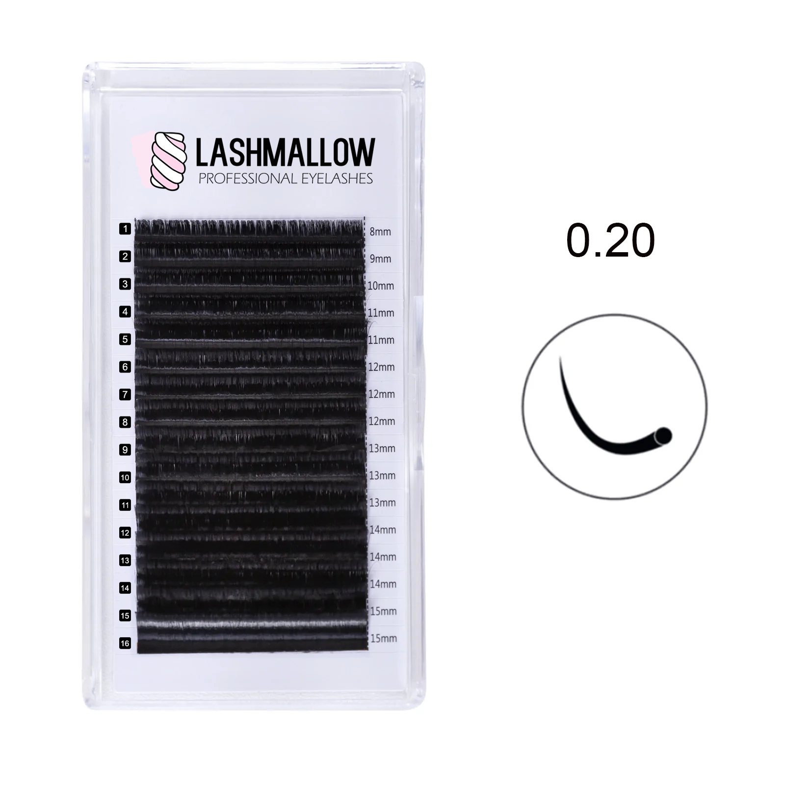 0.20 Premium Individual Classic Lashes 8-16mm Eyelash Extension Trays