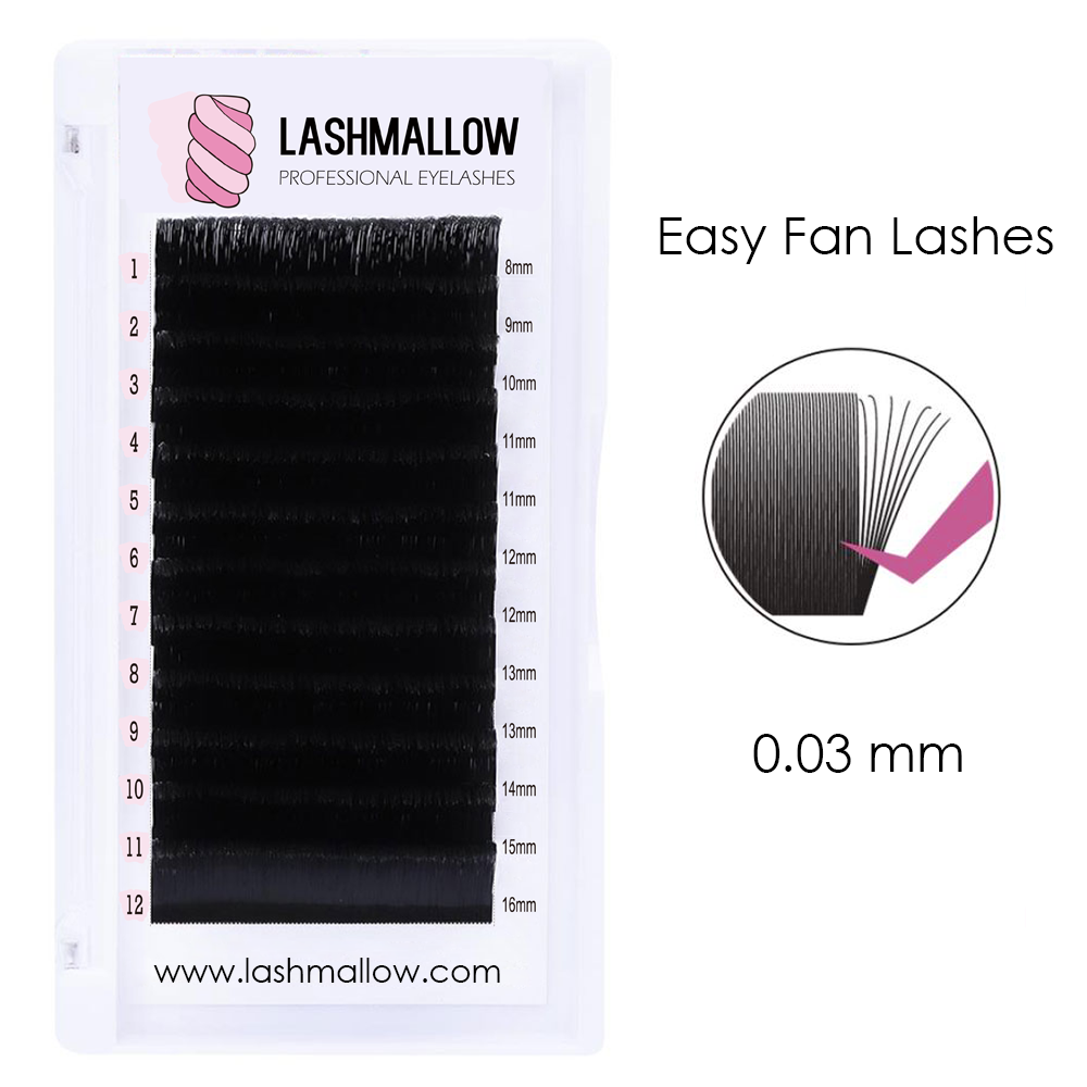 0.03 Easy Fan Lashes 8-16mm Eyelash Extension Trays