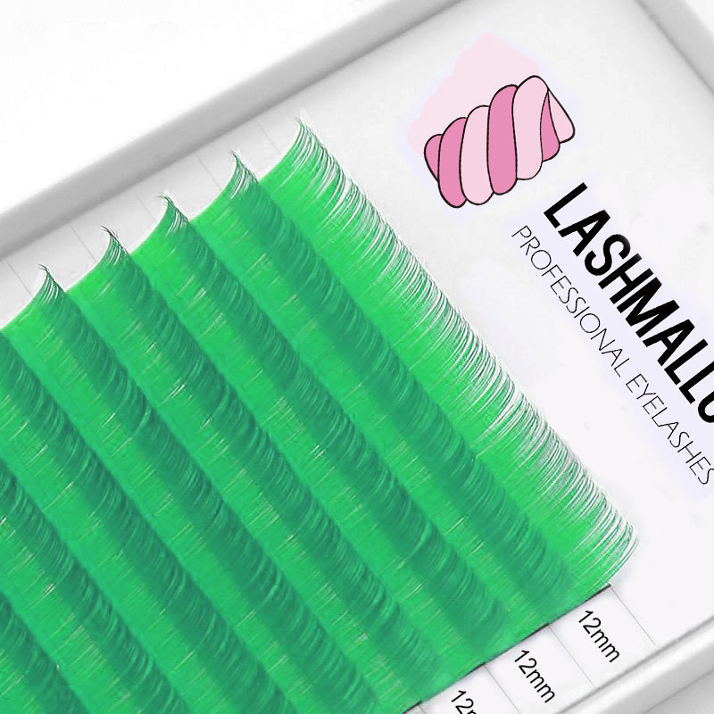 0.07 Green Color Lashes 12mm Eyelash Extension Trays