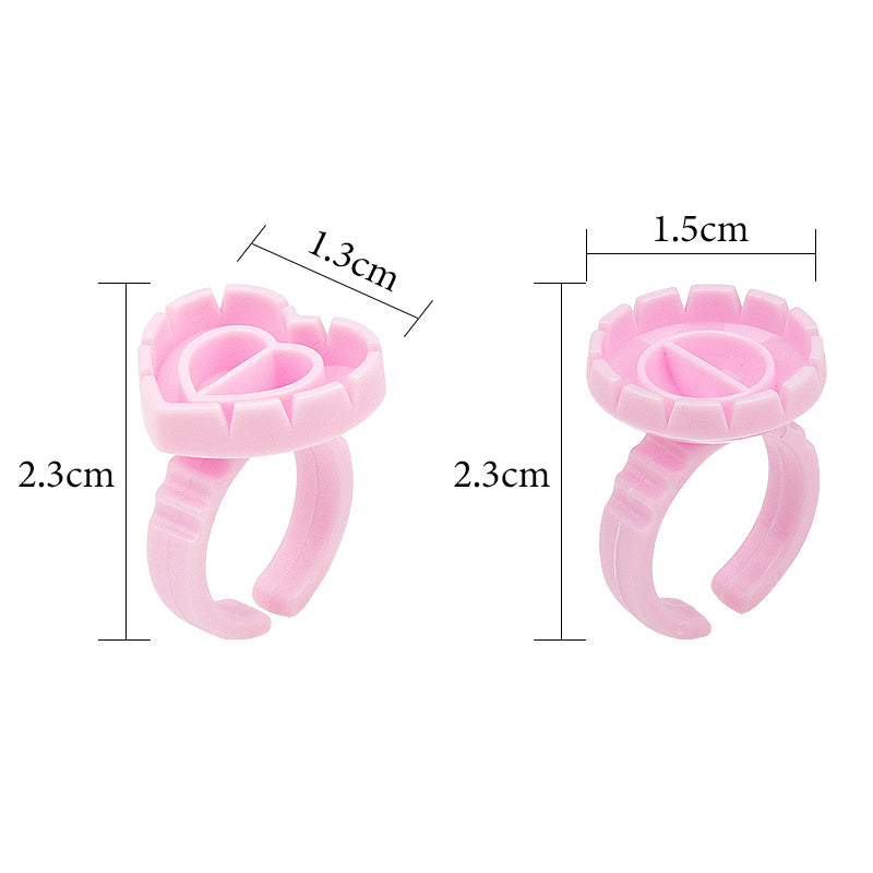 100PCS Disposable Heart-shaped Glue Rings for Eyelash Extension