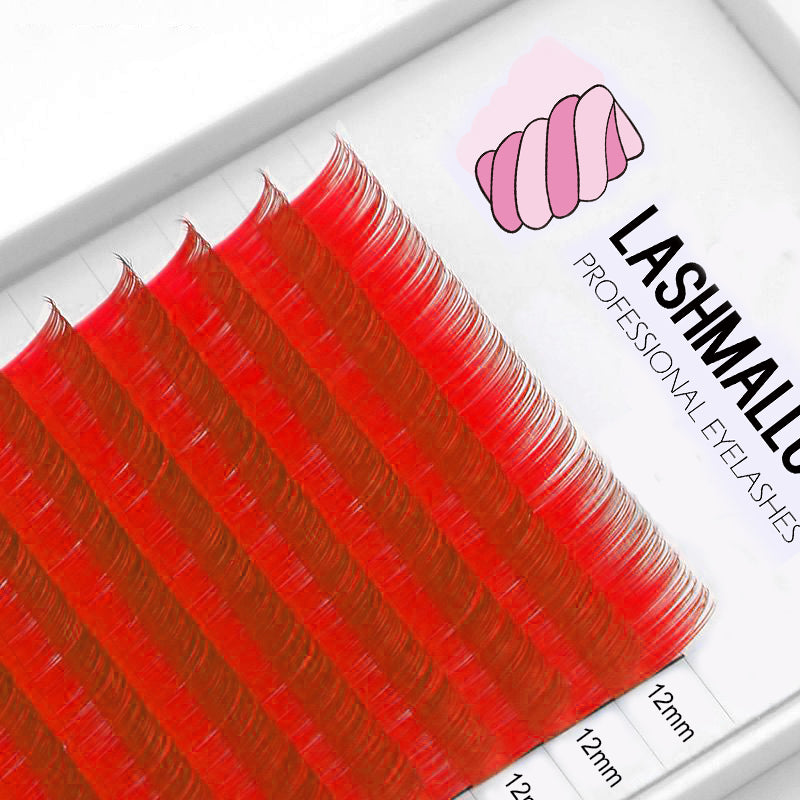 0.07 Red Color Lashes 12mm Eyelash Extension Trays